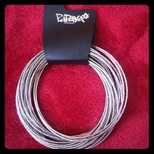 Silver colored bangles